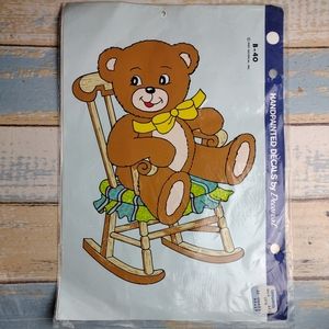 1989 hand painted decal Nursery Room Decor B-40 Teddy Bear